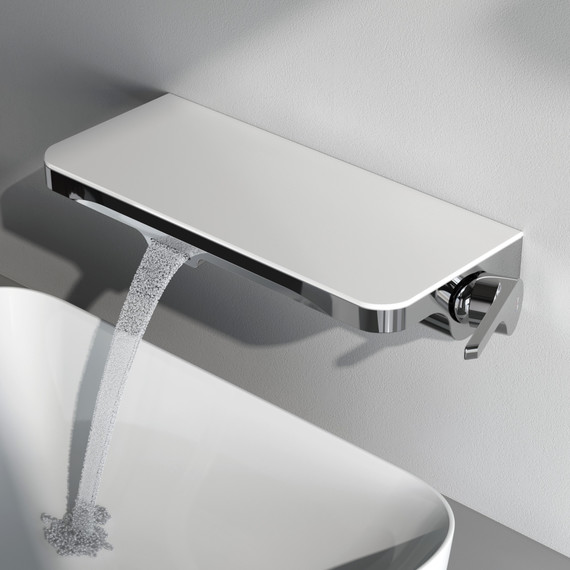 Смеситель для раковины AM.PM Func монтируемый в стену с полкой и каскадным изливом F8F72700, Цвет производителя: хром - фото 5