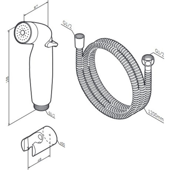 Гигиенический душ AM.PM AM.PM F0202022  со шлангом и держателем, чёрный - фото 9