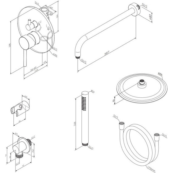 Душевая система Damixa Scandinavian Pure 936520300, чёрный - фото 10