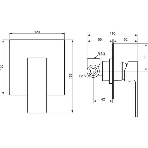 Смеситель для душа  Damixa Gala 537500000 со скрытой частью, Цвет производителя: хром - фото 5