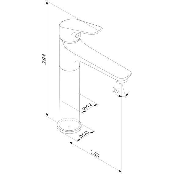 Смеситель для раковины высокий Damixa Jupiter 770250301, чёрный, Цвет производителя: чёрный - фото 7