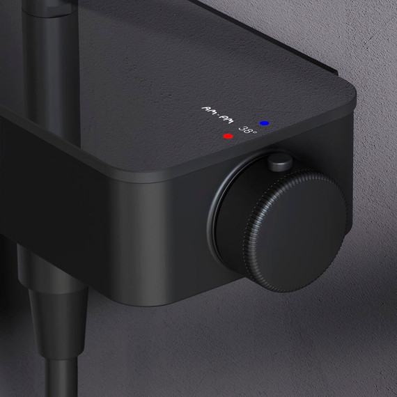 Душевая система AM.PM Inspire V2.0 F0750A522 с термостатом, чёрный, Цвет производителя: чёрный - фото 5