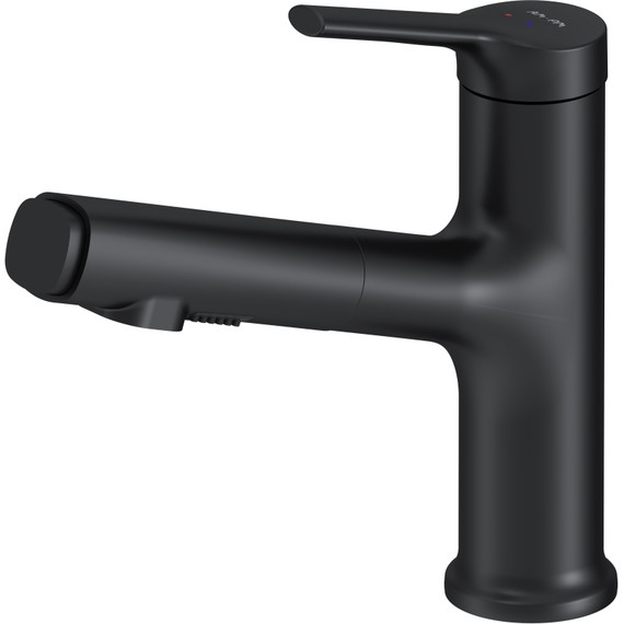 Смеситель для раковины AM.PM X-Joy F85B02922  с вытяжным изливом, Цвет производителя: чёрный - фото 