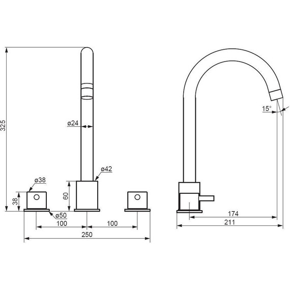 Смеситель для раковины встраиваемый Damixa Scandinavian Pure 360200000, Цвет производителя: хром - фото 6