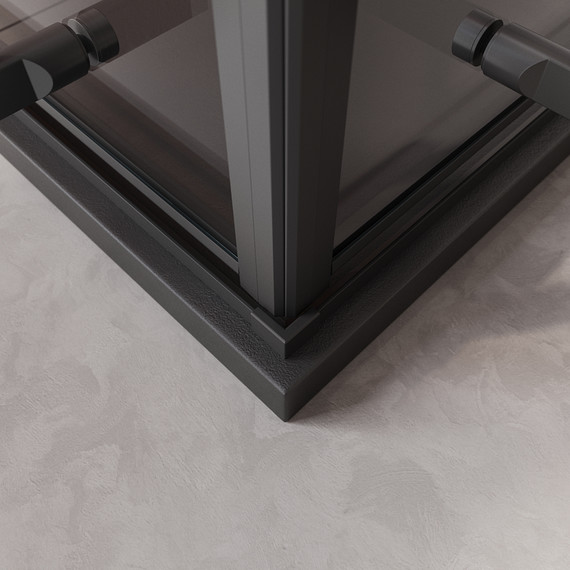 Душевое ограждение Cezares 90x90 см LINER-A-2-90-C-NERO, чёрный/прозрачное - фото 4