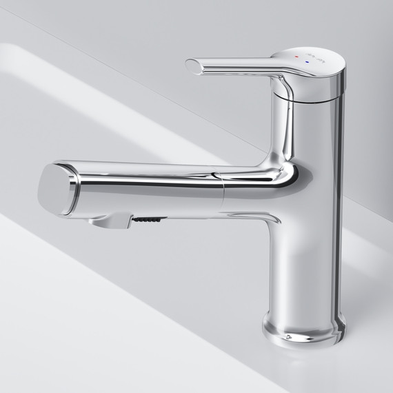 Смеситель для раковины AM.PM X-Joy с вытяжным изливом F85B02900, Цвет производителя: хром - фото 6