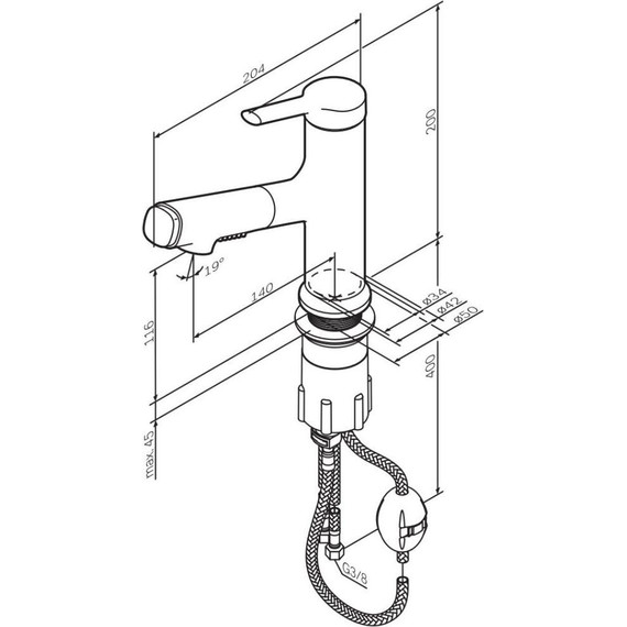Смеситель для раковины AM.PM X-Joy F85B02922  с вытяжным изливом, Цвет производителя: чёрный - фото 12