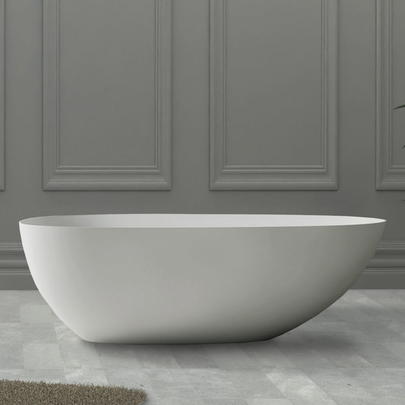 Ванна каменная Abber Stein 170x80 см AS9611-1.7, белый матовый, Размер - мм: 1700х800 - фото 