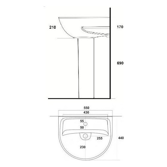 Раковина Sanita Эталон 55 см WB.PD/Etalon/55-C/WHT.G/S1 - фото 3
