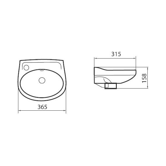 Раковина мини Sanita Лада 36 см WB.MN/Lada/37-L/WHT.G/S1 - фото 2