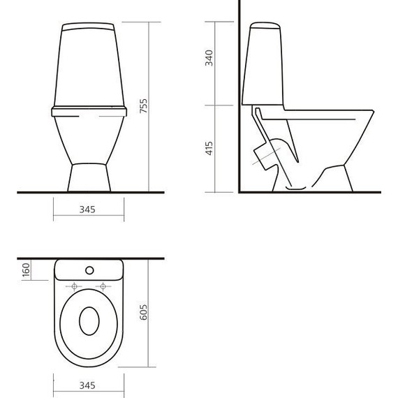 Унитаз напольный Sanita Лада эконом WC.CC/Lada/1-P/WHT.G/S1 с крышкой полипропилен - фото 3