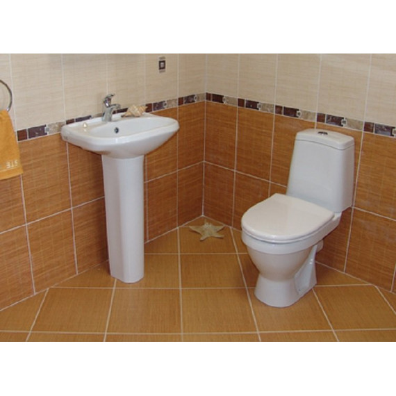 Унитаз напольный Sanita Лада эконом WC.CC/Lada/1-P/WHT.G/S1 с крышкой полипропилен - фото 4