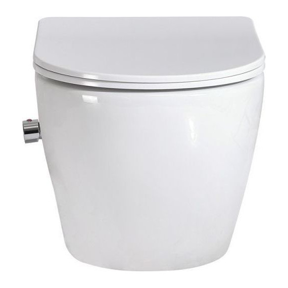 Инсталляция с подвесным унитазом комплект: Grohe Rapid SL 38772001+38732GN0 с подвесным безободковым унитазом-биде BelBagno Uno BB3105CHR-BS/SC сиденье микролифт, крепление, кнопка смыва золото матовое, Цвет производителя: золото матовое - фото 5