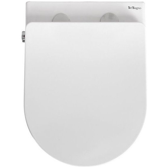 Инсталляция с подвесным унитазом комплект: Grohe Rapid SL 38772001+38732GN0 с подвесным безободковым унитазом-биде BelBagno Uno BB3105CHR-BS/SC сиденье микролифт, крепление, кнопка смыва золото матовое, Цвет производителя: золото матовое - фото 6