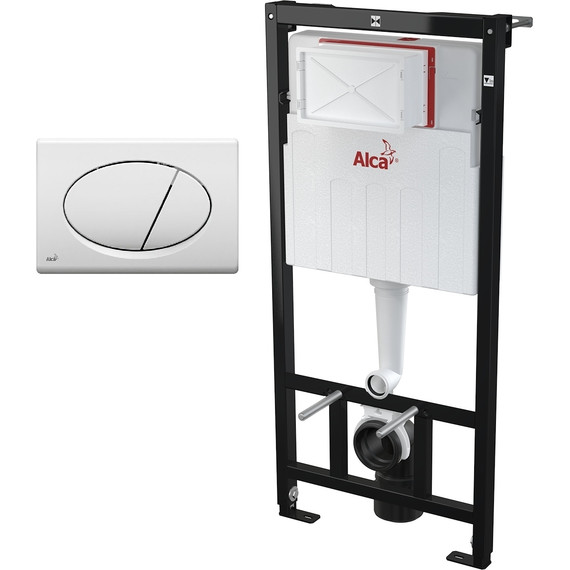 Инсталляция с подвесным унитазом комплект: Alcaplast AM101/1120-3:1 RU M70-0001 с подвесным безободковым унитазом Azario Gloria AZ-2003 сиденье микролифт, крепление, кнопка смыва белый - фото 2