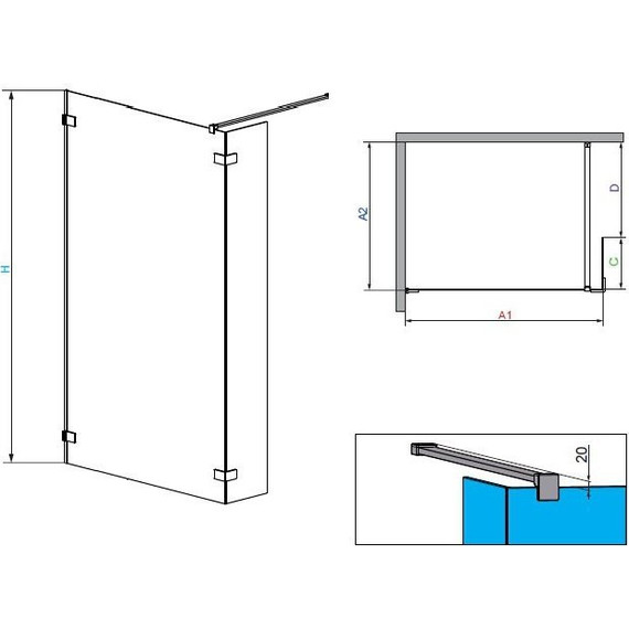 Душевая перегородка Radaway Euphoria Walk-in II 100х200 см, хром/прозрачное - фото 7