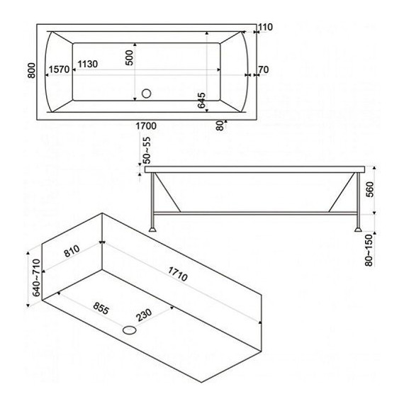 Панель торцевая для ванны Bas Индика/Ямайка 80 см - фото 2