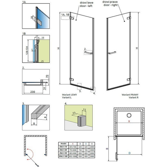 Душевая дверь Radaway Arta DWJ I 90 см хром/прозрачное - фото 5