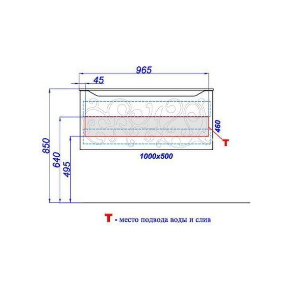 Тумба подвесная с раковиной Aqwella Clarberg Elegance 100 см EL0110 - фото 10