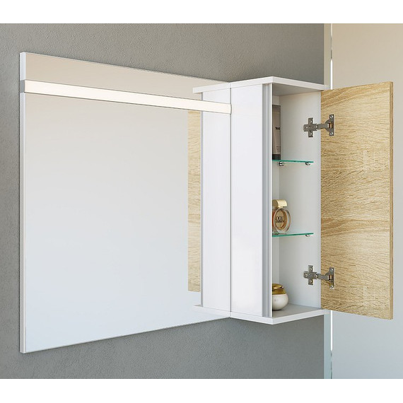 Шкафчик навесной Aqwella Miami 25 см Mai.04.25, белый/дуб сонома - фото 3