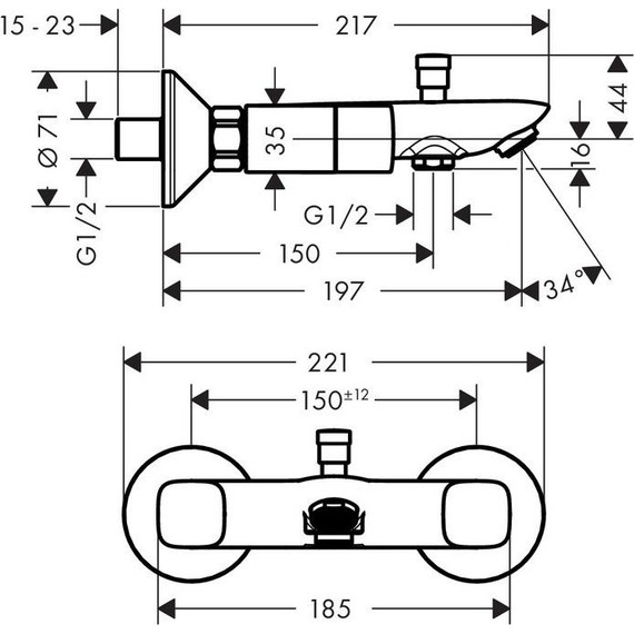 Смеситель для ванны Hansgrohe Logis 71243000 - фото 4