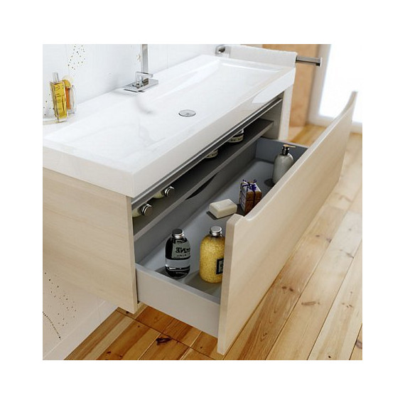 Тумба подвесная с раковиной Aqwella Verona 80 см Ver.01.08/A+49259, акация, Цвет фасада: бежевый - фото 2