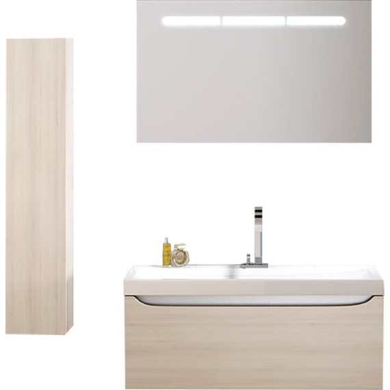 Тумба подвесная с раковиной Aqwella Verona 80 см Ver.01.08/A+49259, акация, Цвет фасада: бежевый - фото 5