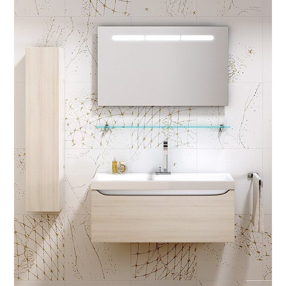 Тумба подвесная с раковиной Aqwella Verona 80 см Ver.01.08/A+49259, акация, Цвет фасада: бежевый - фото 4