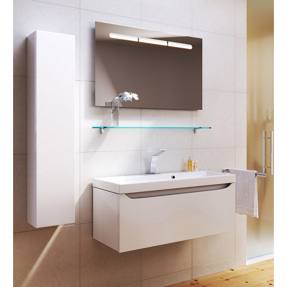 Тумба подвесная с раковиной Aqwella Verona 80 см Ver.01.08/W, Цвет фасада: белый - фото 2