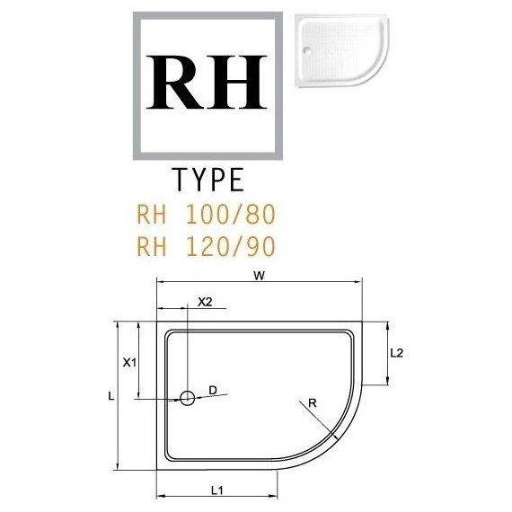 Акриловый поддон Cezares TRAY-A-RH-120/100-550-15-W-L 120х100 см - фото 2