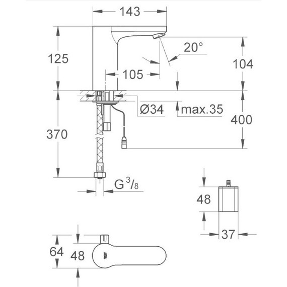 Смеситель для раковины GROHE Eurosmart Cosmopolitan E 36327001 - фото 4
