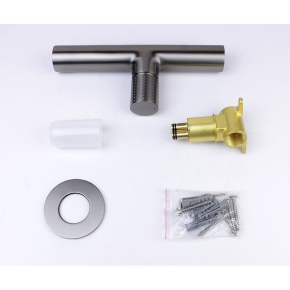 Смеситель для раковины настенный Bronze de Luxe Liberty 301GG, графит, Цвет производителя: оружейная сталь - фото 5