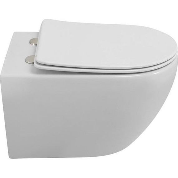 Унитаз подвесной безободковый Cezares Stream-Tor CZR-2426-TH-TOR/SC с тонкой крышкой микролифт (Система смыва торнадо) - фото 3