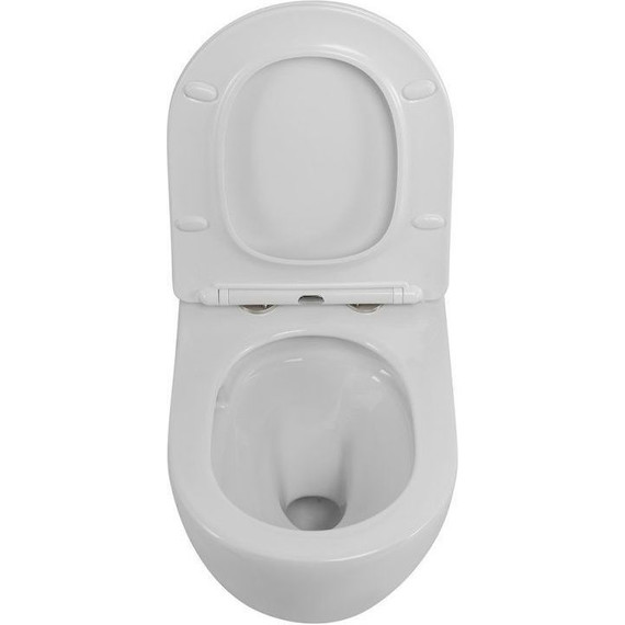 Унитаз подвесной безободковый Cezares Stream-Tor CZR-2426-TH-TOR/SC с тонкой крышкой микролифт (Система смыва торнадо) - фото 5