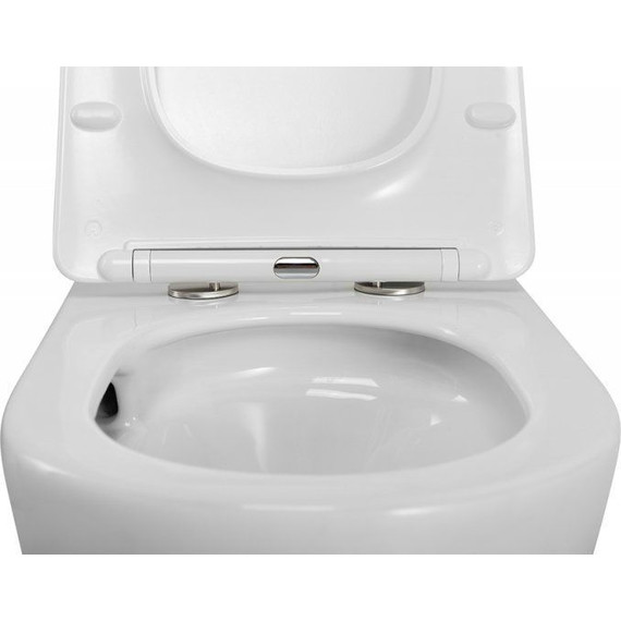 Унитаз подвесной безободковый Cezares Stream-Tor CZR-2426-TH-TOR/SC с тонкой крышкой микролифт (Система смыва торнадо) - фото 9