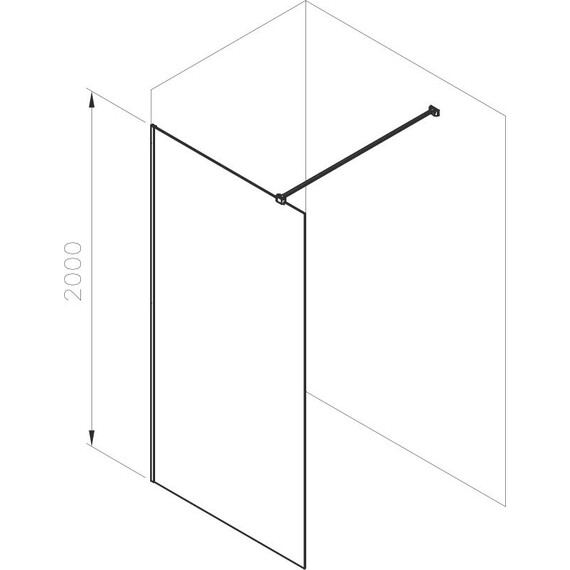 Душевая перегородка Ravak Walk-In Air 120 см GW9WG0300Z1C с кронштейном в комплекте, чёрный/прозрачное - фото 4