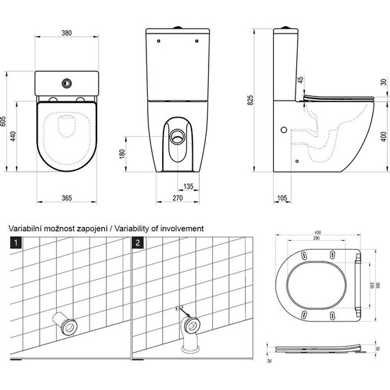 Унитаз-компакт Ravak Optima RimOff Combi X01870 с тонкой крышкой микролифт - фото 10
