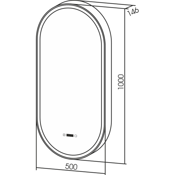 Зеркало-шкаф Abber Kontur 50 см AG6339SWHB, чёрный - фото 6