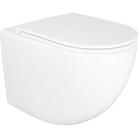 Унитаз приставной безободковый Azario Grado AZ-2141D-UQ1 с тонкой крышкой микролифт (система смыва Торнадо) - фото 2