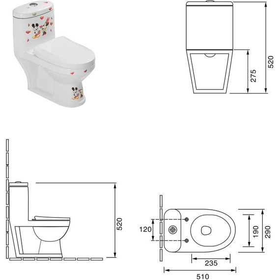 Унитаз-компакт детский SantiLine SL-5015 с крышкой микролифт, с рисунком - фото 5