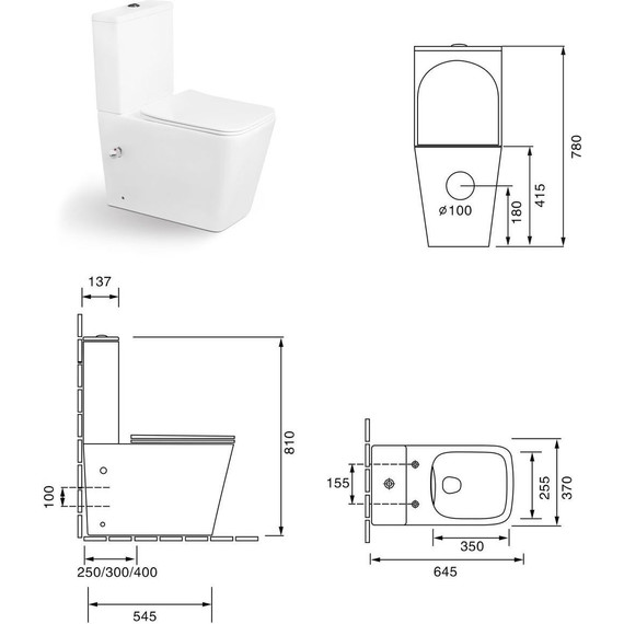 Унитаз-биде безободковый SantiLine SL-5017SM-BD с тонкой крышкой микролифт (с арматурой Geberit) - фото 6
