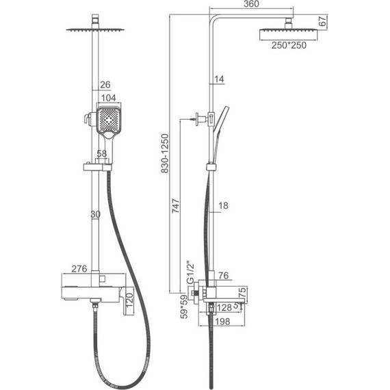 Душевая стойка Gerhans K19127W, хром/белый - фото 2