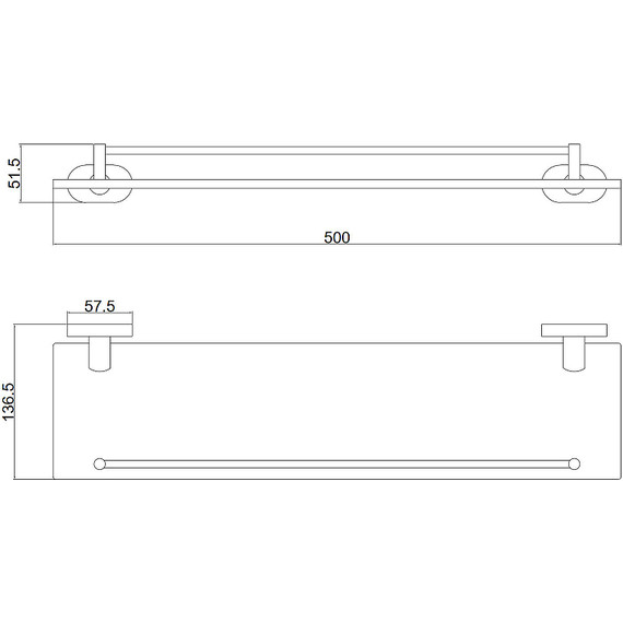 Стеклянная полка Belz B90507, цвет вороненая сталь - фото 2