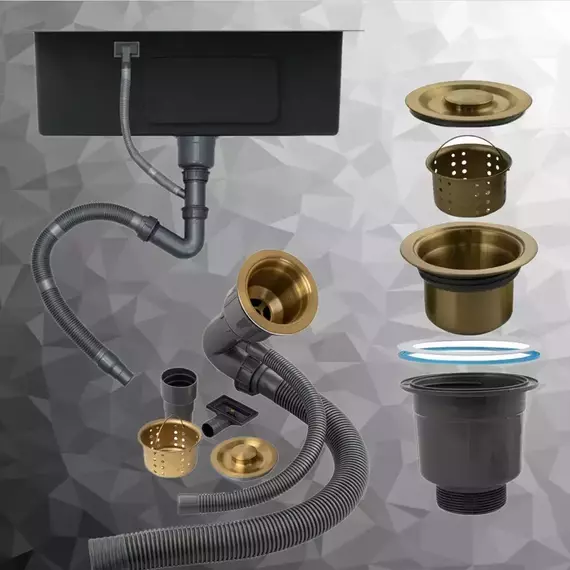 Кухонная мойка Diadonna DS5050G, золото матовое - фото 4