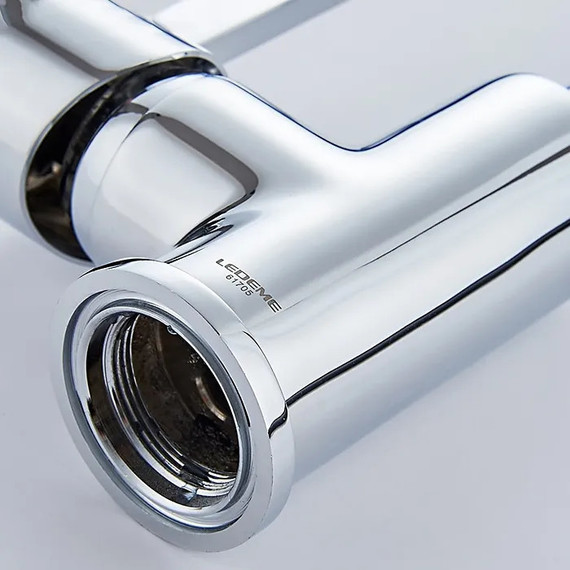 Смеситель для кухни Ledeme L4898-1, хром/красный - фото 7