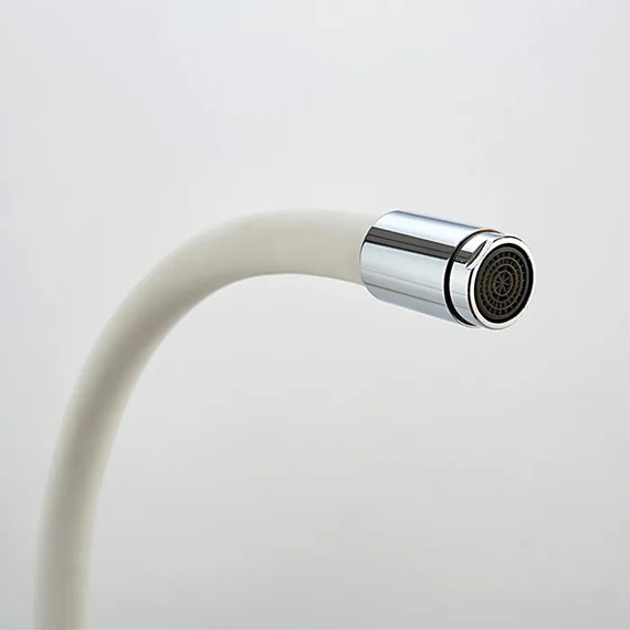 Смеситель для кухни Ledeme L4898-3, хром/белый - фото 4