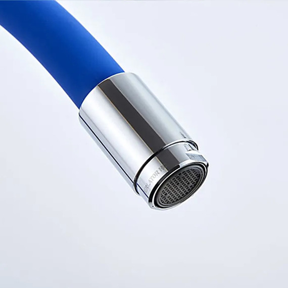 Смеситель для кухни Ledeme L4898-6, хром/синий - фото 3