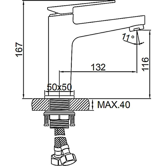 Смеситель для раковины Ledeme L1078U, графит - фото 9