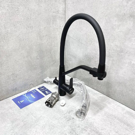 Смеситель для кухни Haiba HB76822-7, чёрный - фото 4