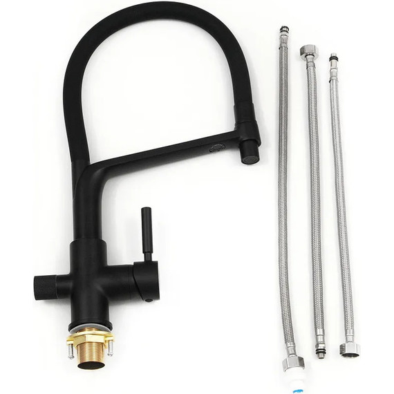 Смеситель для кухни Diadonna D49-19028BL, чёрный, Цвет производителя: чёрный - фото 3